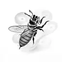 genie lamp with bee tattoo design idea