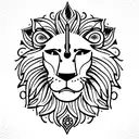 Lion with open mouth with clock in its mouth wit hydrangea around it  tattoo design idea