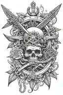 octopus anchor skull compass fish skeleton trees carnations  c130 airplane ship fishing lures  tattoo design idea