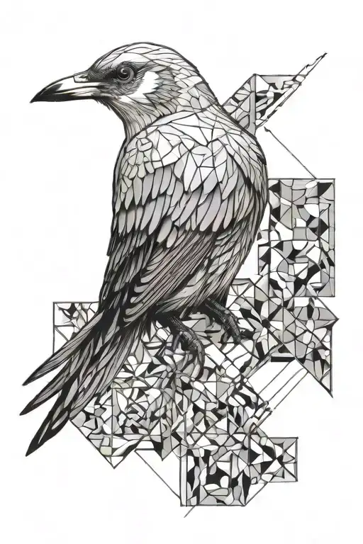 eminem mocking bird perched tattoo design idea