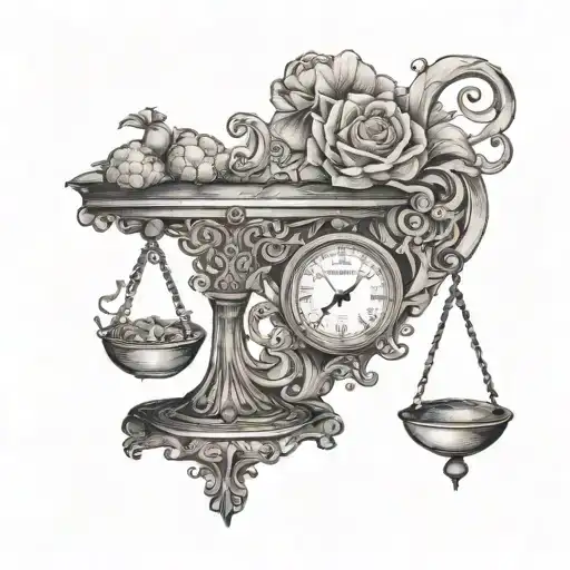 Weighing Scales With Heart And Brain Tattoo design tattoo design idea