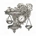 Weighing Scales With Heart And Brain Tattoo design tattoo design idea