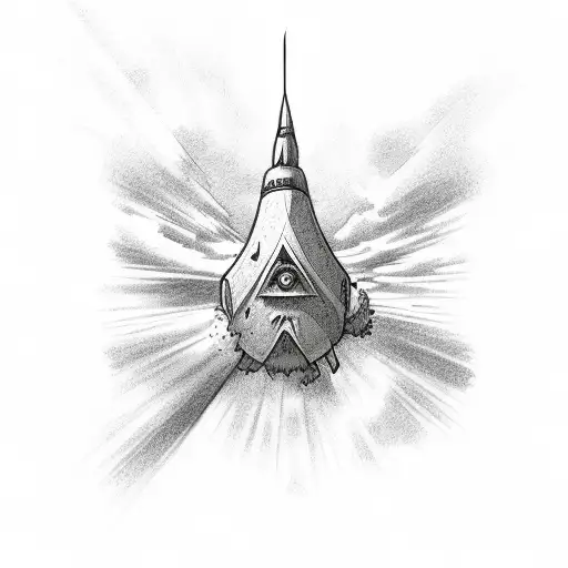 shooting star through clouds tattoo design idea