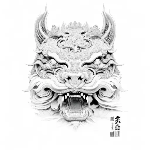 Foo Dog tattoo design idea