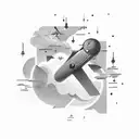 shooting stars through clouds tattoo design idea