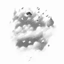 shooting stars through clouds tattoo design idea