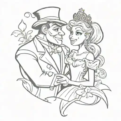 princess and the frog matching couple tatto idea tattoo design idea