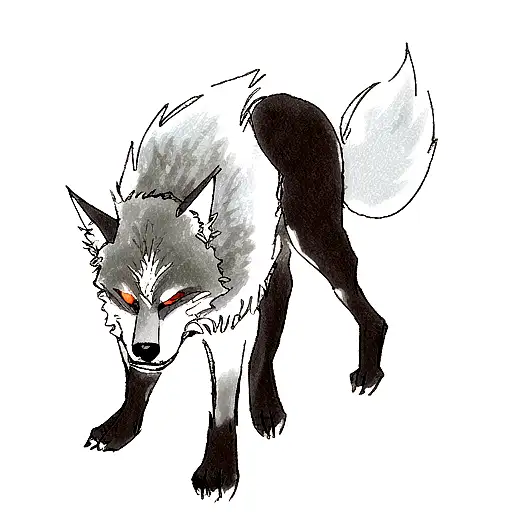 wolf demon tattoo design idea