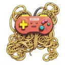 nintendo controller intertwined with spaghetti   tattoo design idea
