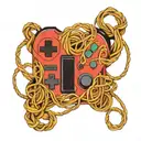 nintendo controller intertwined with spaghetti   tattoo design idea