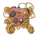 nintendo controller intertwined with spaghetti   tattoo design idea
