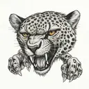 A cheetah with WWE championship belts wrapped around its body, showcasing strength and agility tattoo design idea