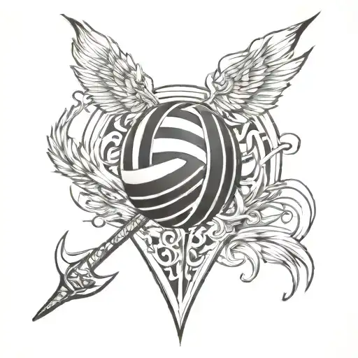 kayblade, volleyball, music sheet tattoo design idea