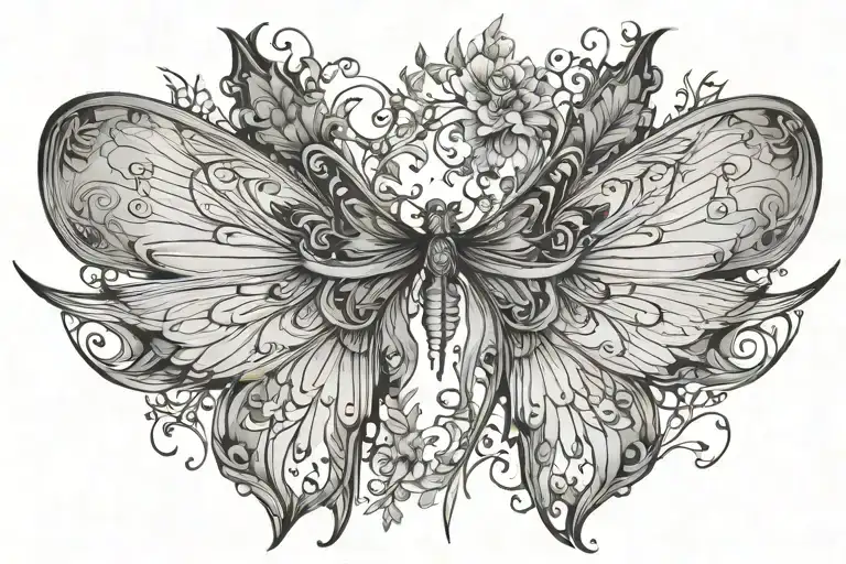 fairy wings tattoo design idea