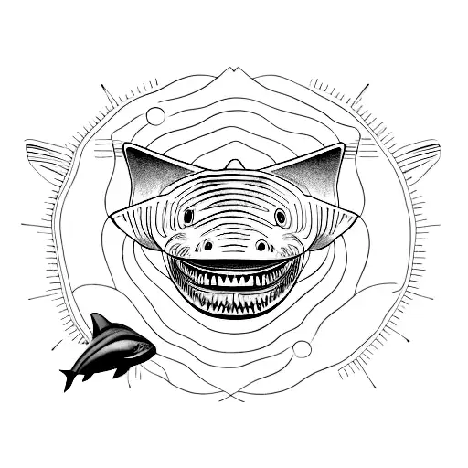 basking shark tattoo design idea