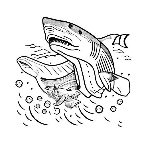 basking shark  tattoo design idea