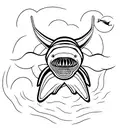 basking shark  tattoo design idea