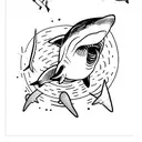 basking shark  tattoo design idea