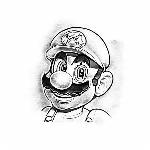 super mario playing football  tattoo design idea