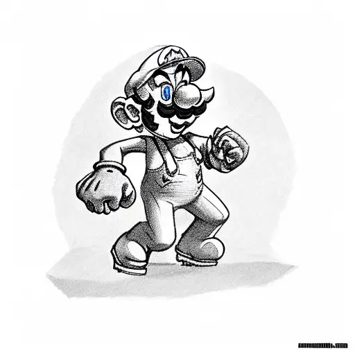 super mario playing football  tattoo design idea