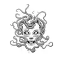 medusa crying tattoo design idea