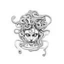 medusa crying tattoo design idea