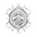 written peace kanji tattoo design idea