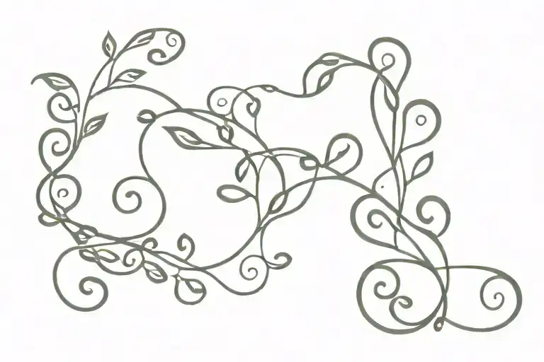 You could describe it as a tattoo depicting a twisting vine or a meandering river, inspired by Greek mythology. The vine tattoo design idea