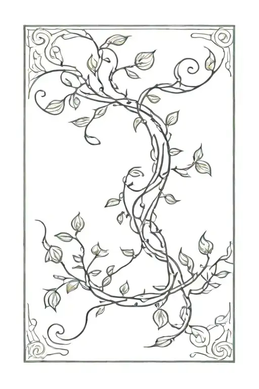 You could describe it as a tattoo depicting a twisting vine or a meandering river, inspired by Greek mythology. The vine tattoo design idea