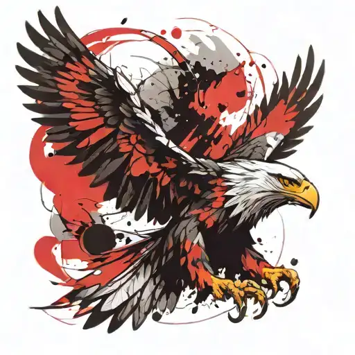 romanian eagle soaring tattoo design idea