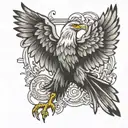 romanian eagle soaring tattoo design idea