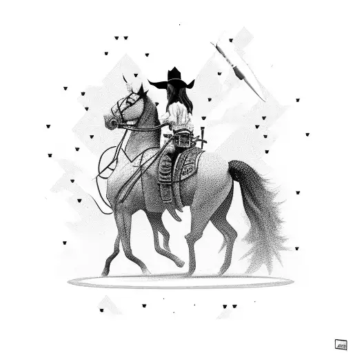 cowgirl  riding a nuclear warhead tattoo design idea