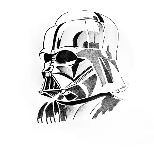 Darth Vader samurai mask tattoo design idea