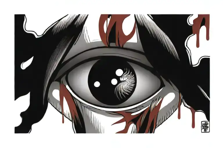 Itachi bleeding eye tattoo design idea