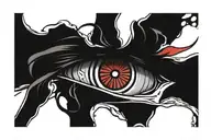 Itachi bleeding eye tattoo design idea