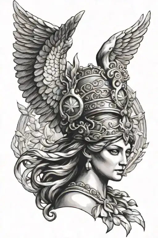 goddess Athena tattoo design idea