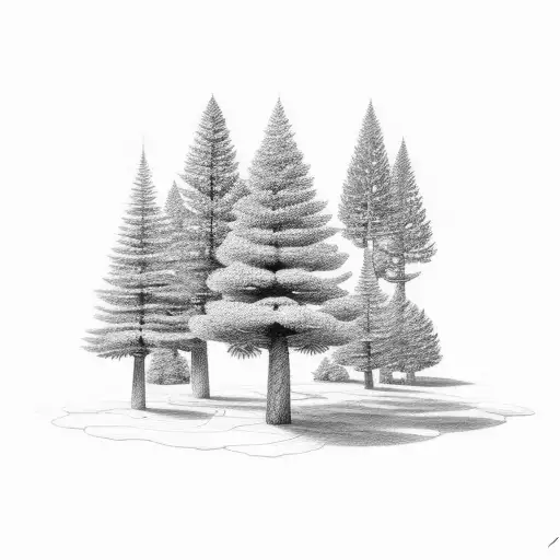 strawberry cheesecake and pine trees tattoo design idea