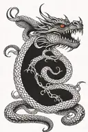 snake dragon view tattoo design idea