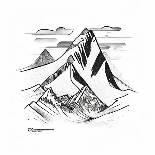 Mountain Scene colombia coffe tattoo design idea