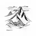 Mountain Scene colombia coffe tattoo design idea