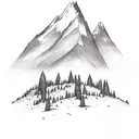Mountain Scene colombia coffe tattoo design idea