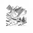Mountain Scene colombia coffe tattoo design idea