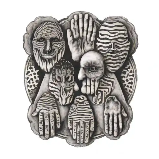 family tattoo containing portions of the fingerprints of all 5 family members  tattoo design idea