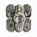 family tattoo containing portions of the fingerprints of all 5 family members  tattoo design idea
