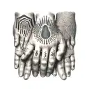 family tattoo containing portions of the fingerprints of all 5 family members  tattoo design idea