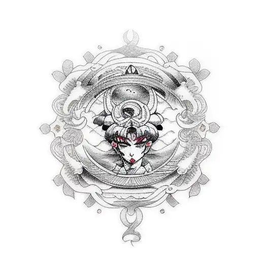 sailor moon tattoo design idea