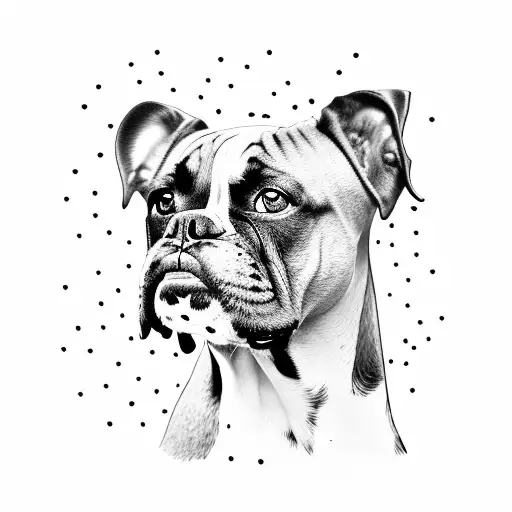 boxer dog breed  tattoo design idea