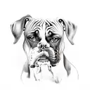boxer dog breed  tattoo design idea