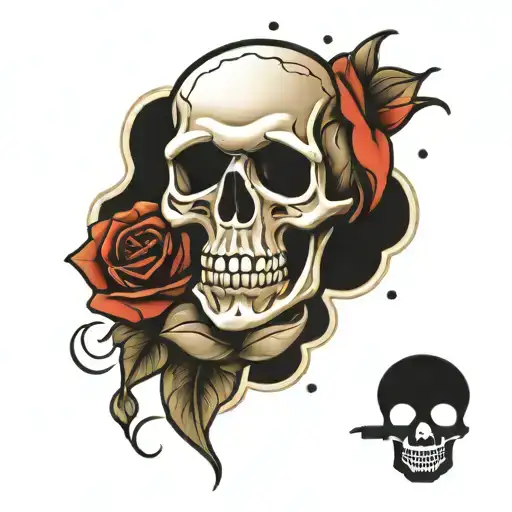 skull rose mic star clouds arm tattoo design tattoo design idea