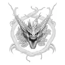 dragon spine tattoo wrapped around vines with flowers  tattoo design idea